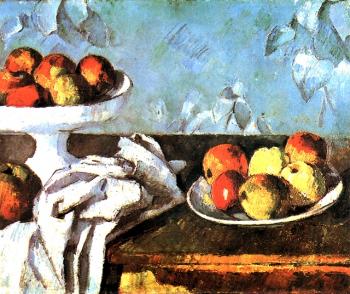 保羅 塞尚 Still life with apples and fruit bowl 保羅 塞尚 Still life with apples and fruit bowl